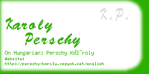 karoly perschy business card